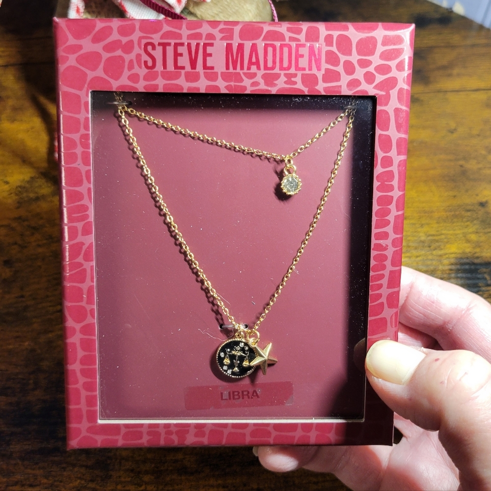 Steve Madden Libra Gold tone Zodiac Necklace Set